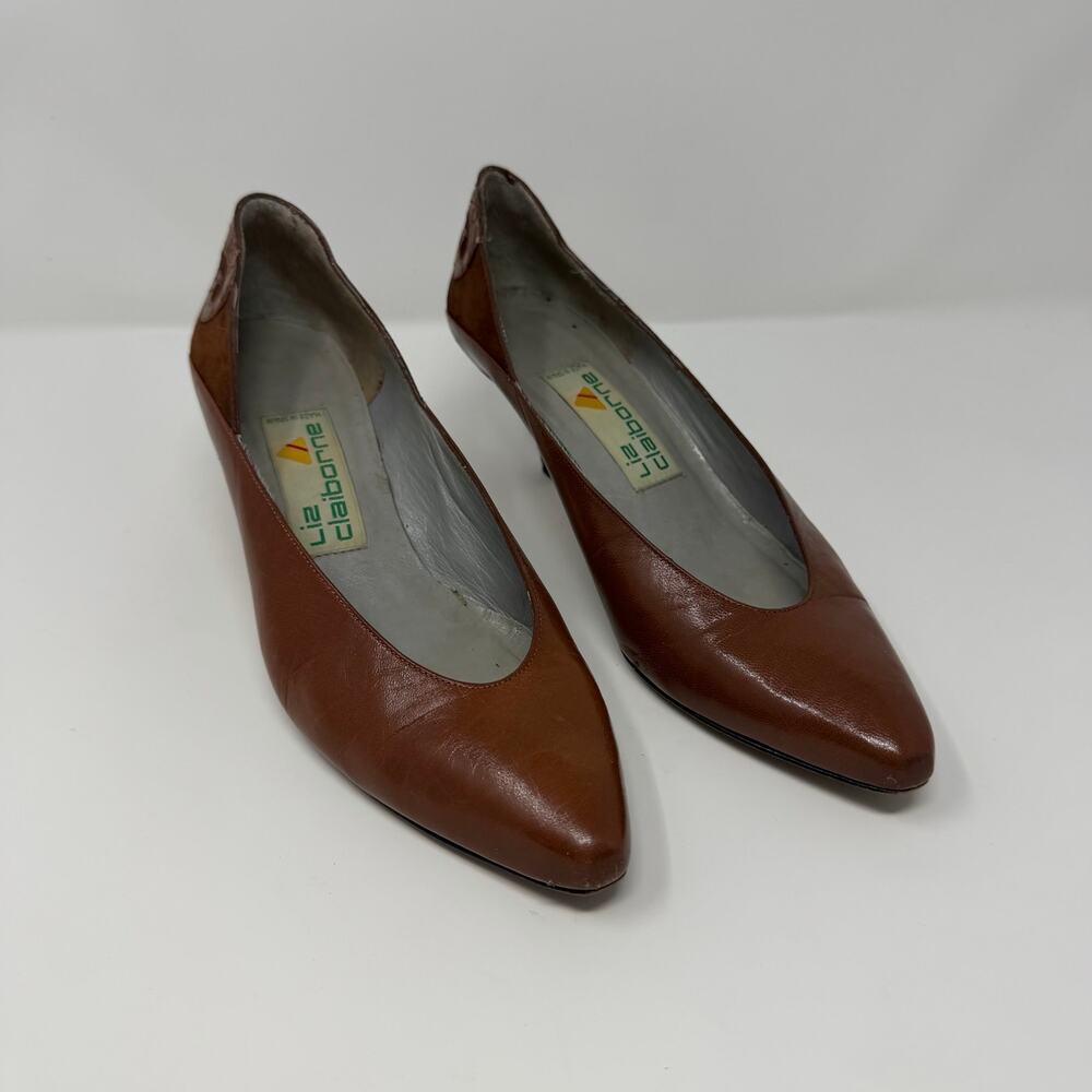 Vintage Liz Claiborne Brown Leather Pumps Size 7